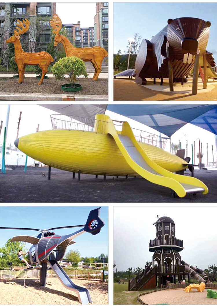 Big Slides Customized children plastic outdoor playground equipment