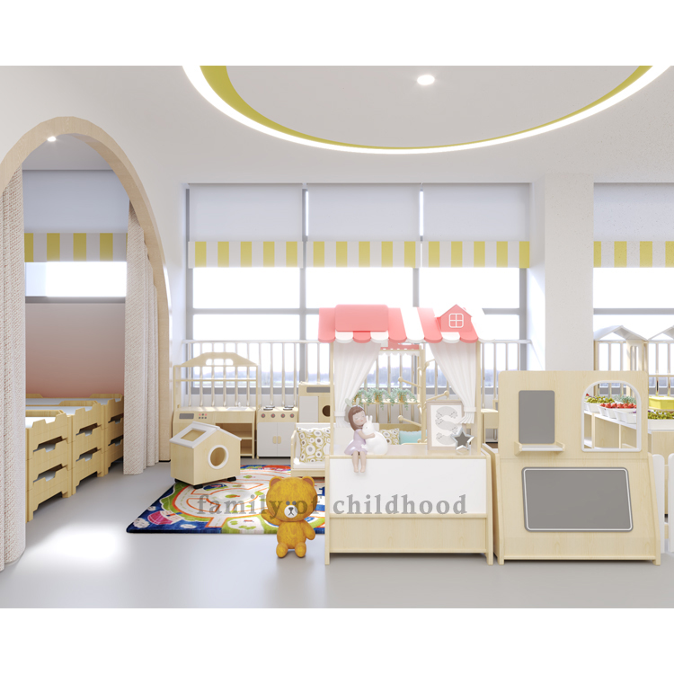 Modern Kids School Activity Room Daycare Furniture Wooden Table Daycare Furniture Supplier