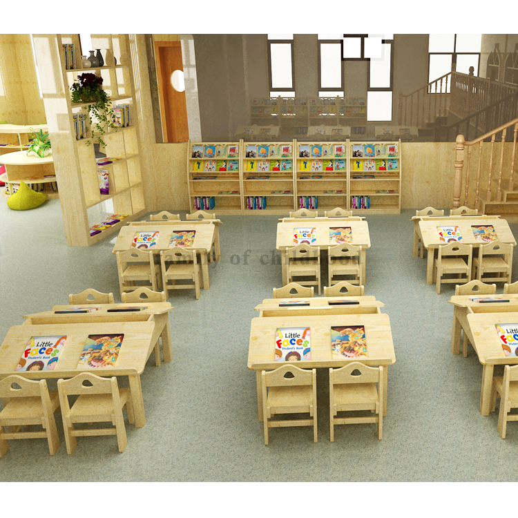 Kindergarten Library Reading Table Book Shelf Furniture Library Tables And Chairs