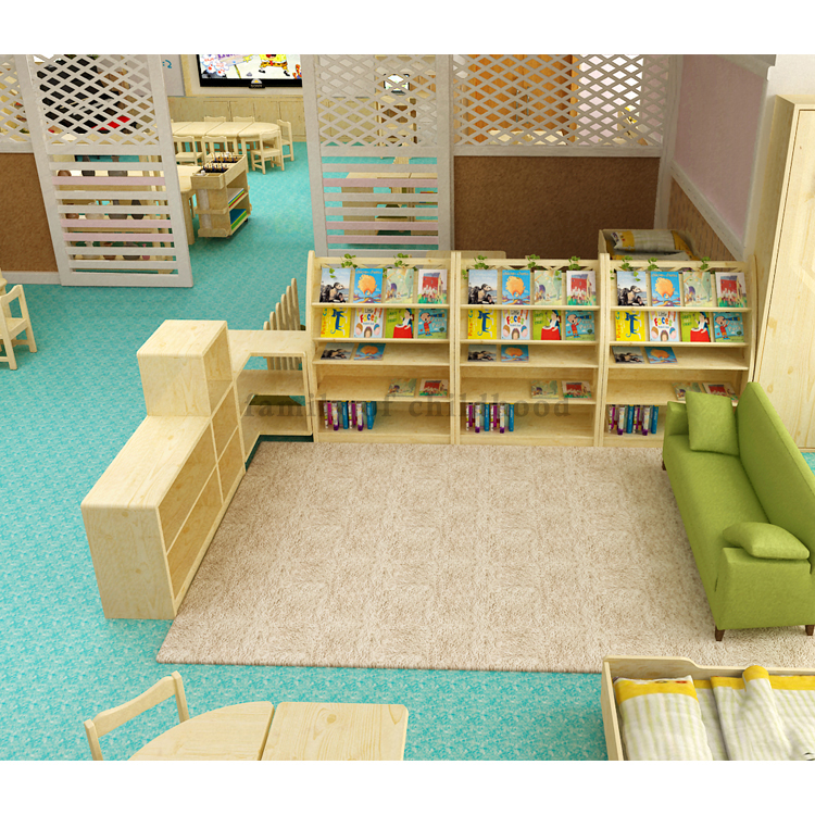 Preschool Library Furniture Reading Room Bookcase Nursery Library Bookshelf