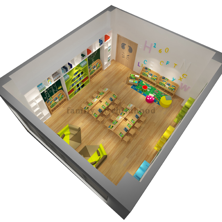 Kindergarten Kids Reading Room Study Table Chairs School Library Classroom Design Furniture