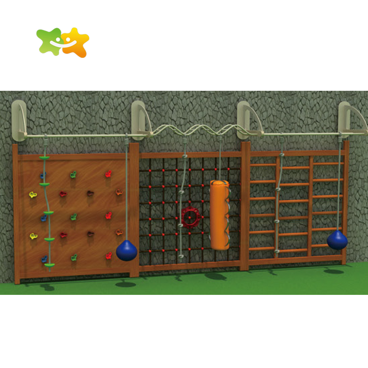 Kindergarten Wooden Fitness Climbing Wall Equipment Kids Play House Rock Climbing Wall